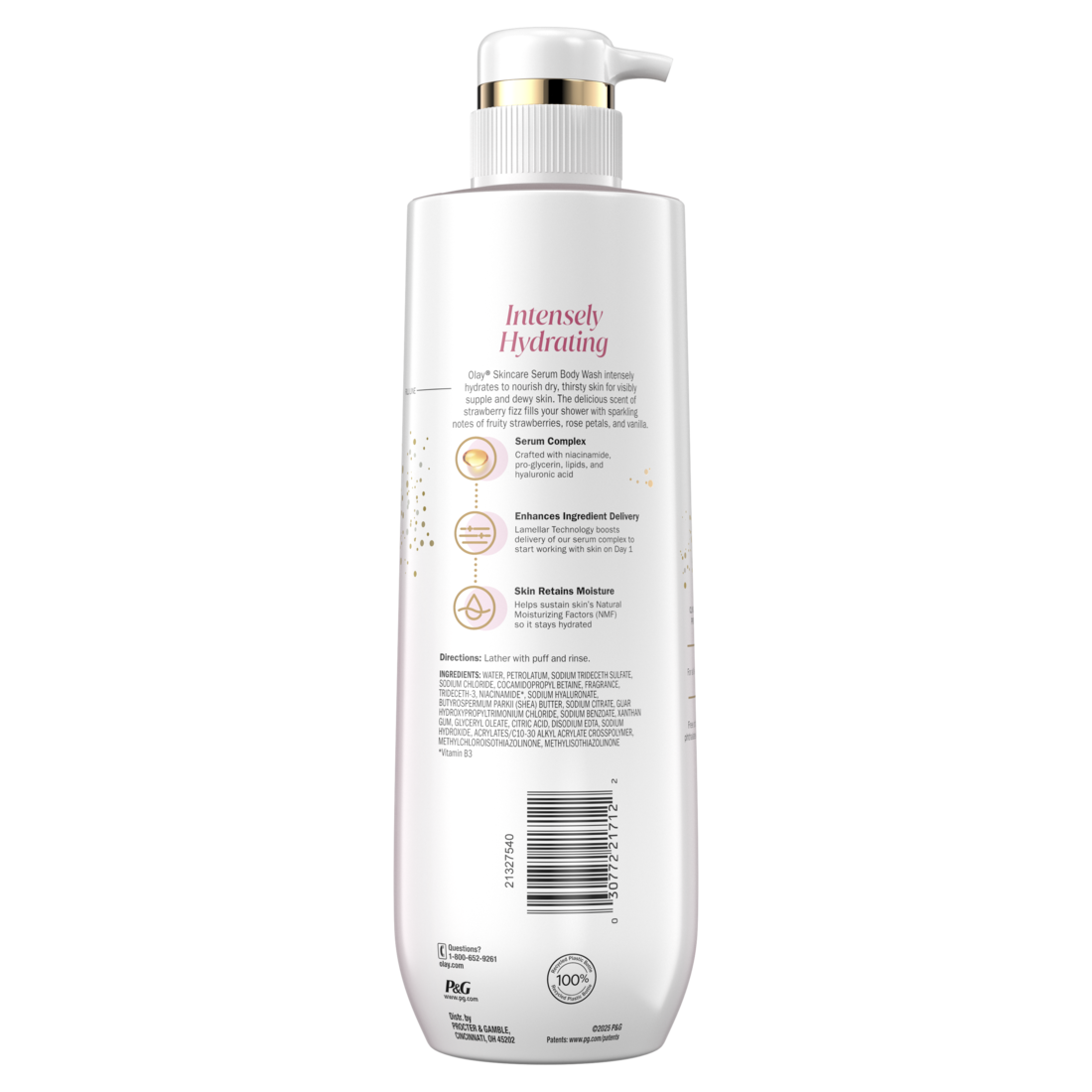 Olay Intensely Hydrating Body Wash With Hyaluronic Serum Complex Strawberry Fizz Scent - 20oz/4pk