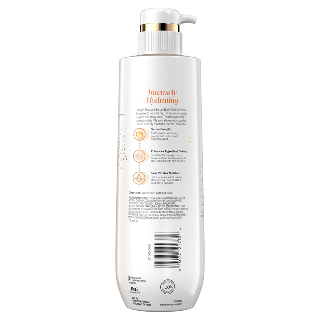 Olay Intensely Hydrating Body Wash With Hyaluronic Serum Complex Mandarin Fizz Scent - 20oz/4pk