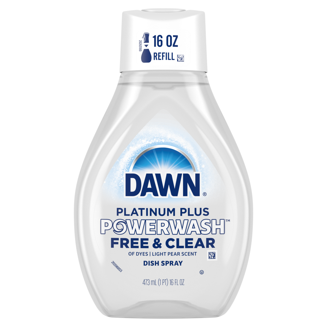 Dawn Powerwash Free & Clear Spray Dish Soap Dishwashing Liquid Light Pear Refill - 16oz/6pk