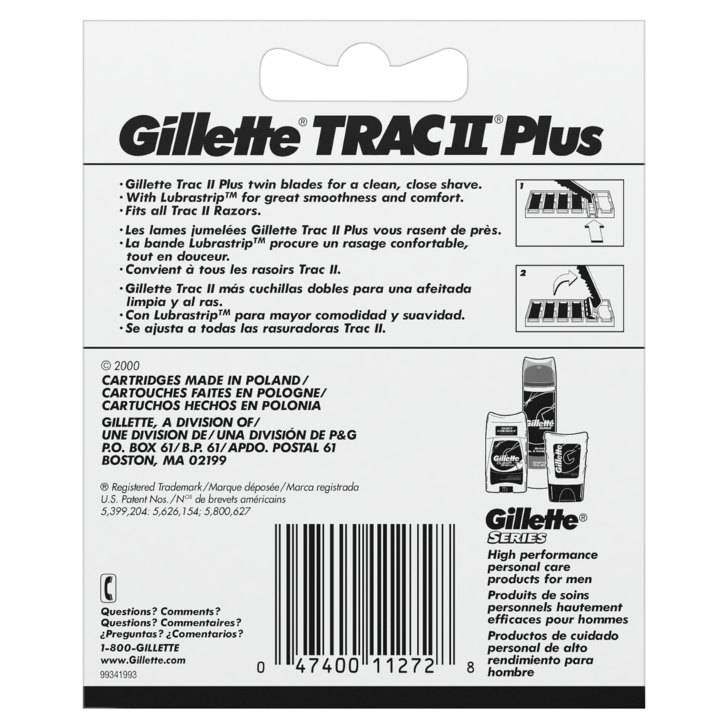 Gillette Trac II Plus Razor Blade Refills - 10ct/6pk