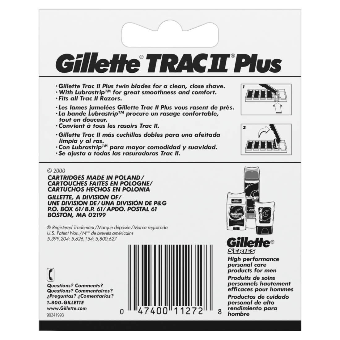 Gillette Trac II Plus Razor Blade Refills - 10ct/6pk