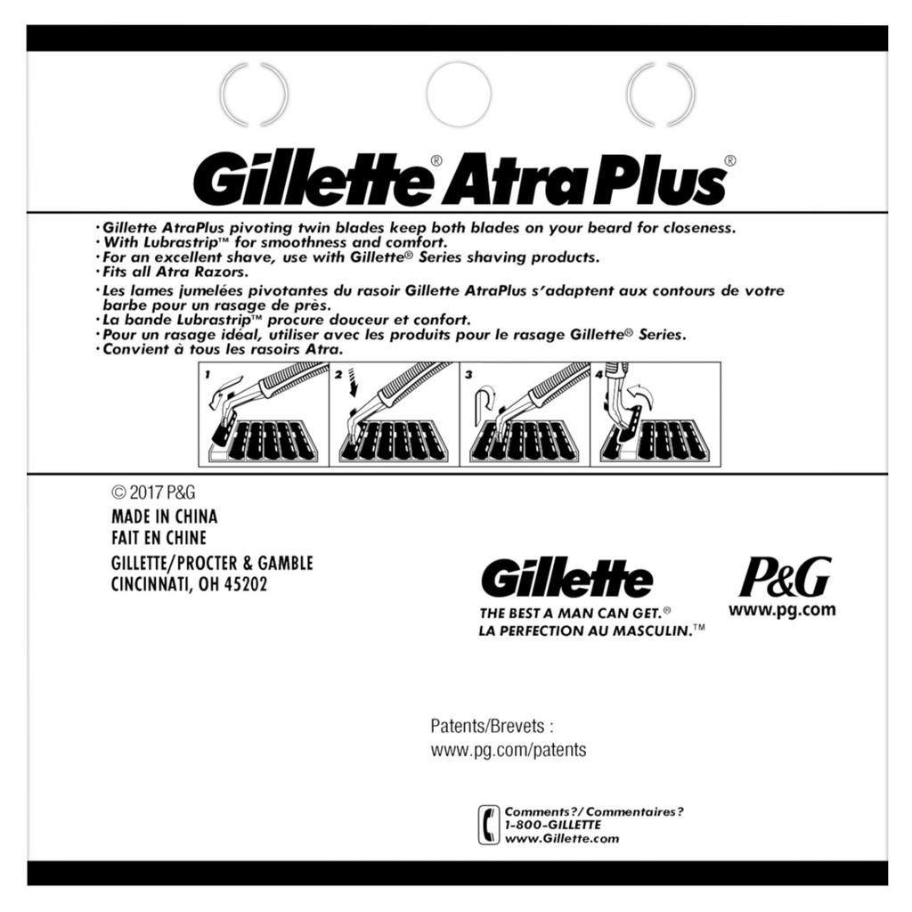 Gillette Atra Plus Mens Razor Blade Refill Cartridges - 10ct/6pk