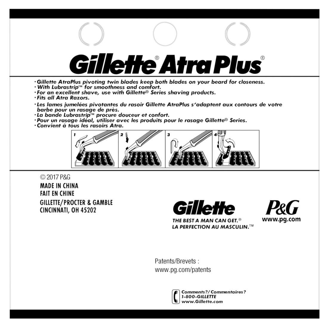 Gillette Atra Plus Mens Razor Blade Refill Cartridges - 10ct/6pk