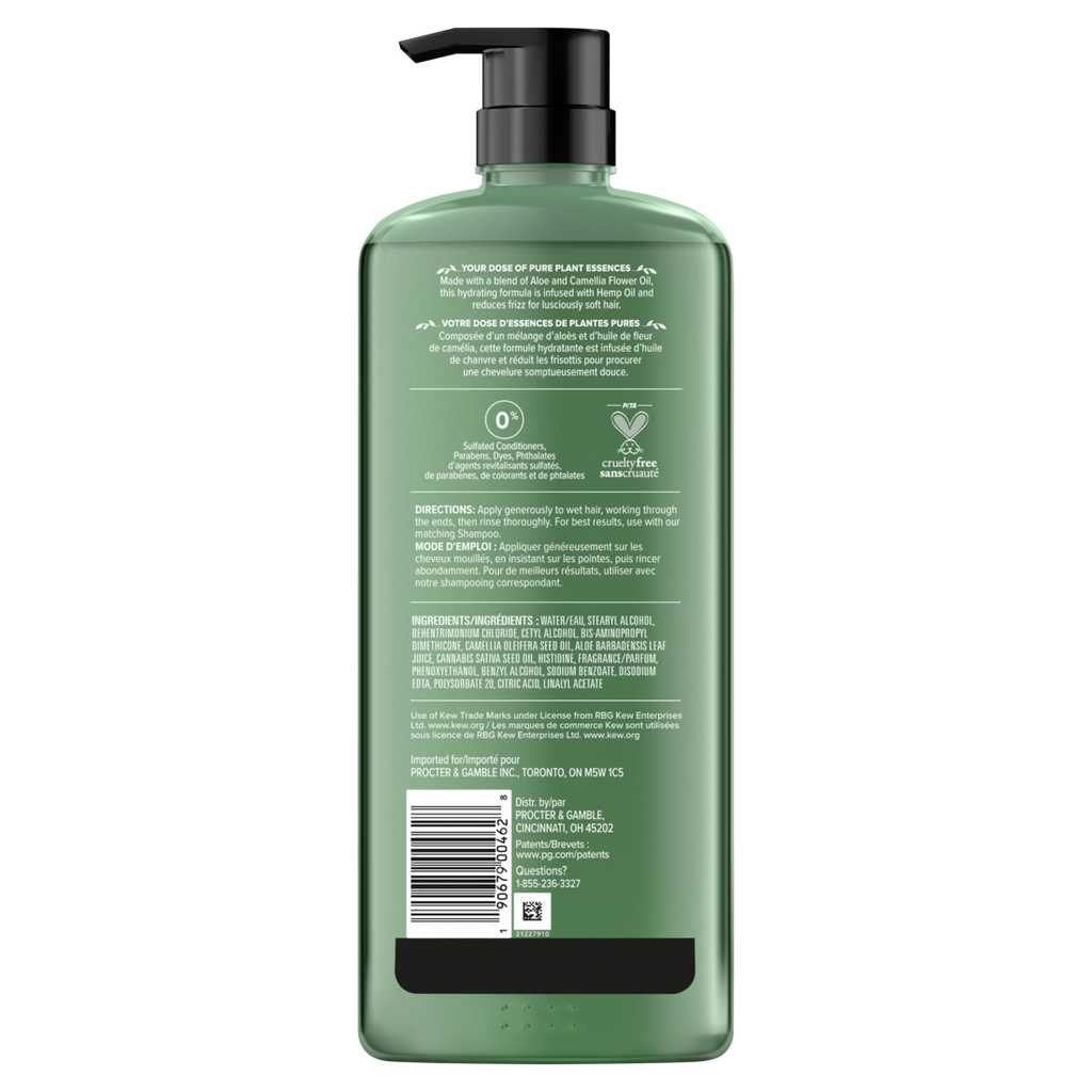 Herbal Essences Hemp Oil Sulfate Free Conditioner Frizz Control With Certified Camellia Oil And Aloe Vera For All Hair Types Especially Frizzy Hair - 20.2oz/4pk