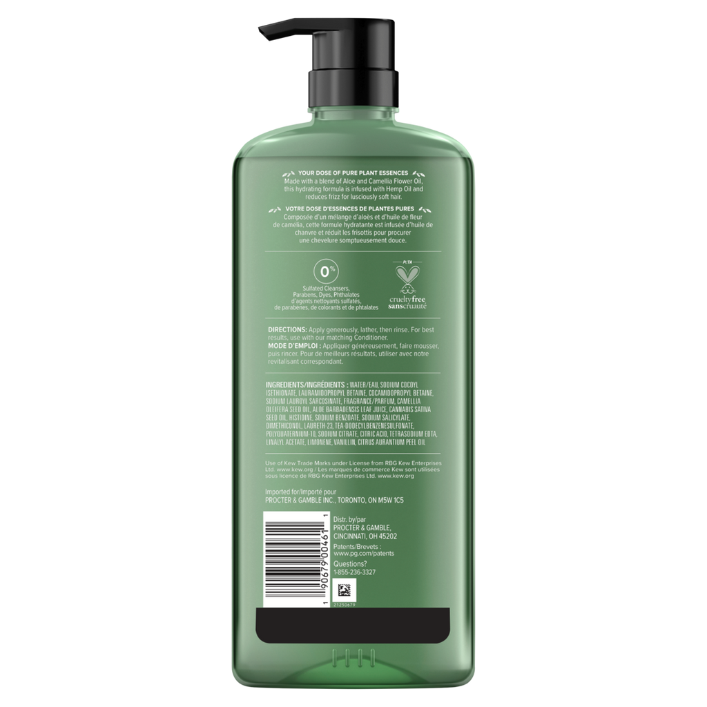 Herbal Essences Hemp Oil Sulfate Free Shampoo Frizz Control With Certified Camellia Oil And Aloe Vera For All Hair Types Especially Frizzy Hair - 20.2oz/4pk
