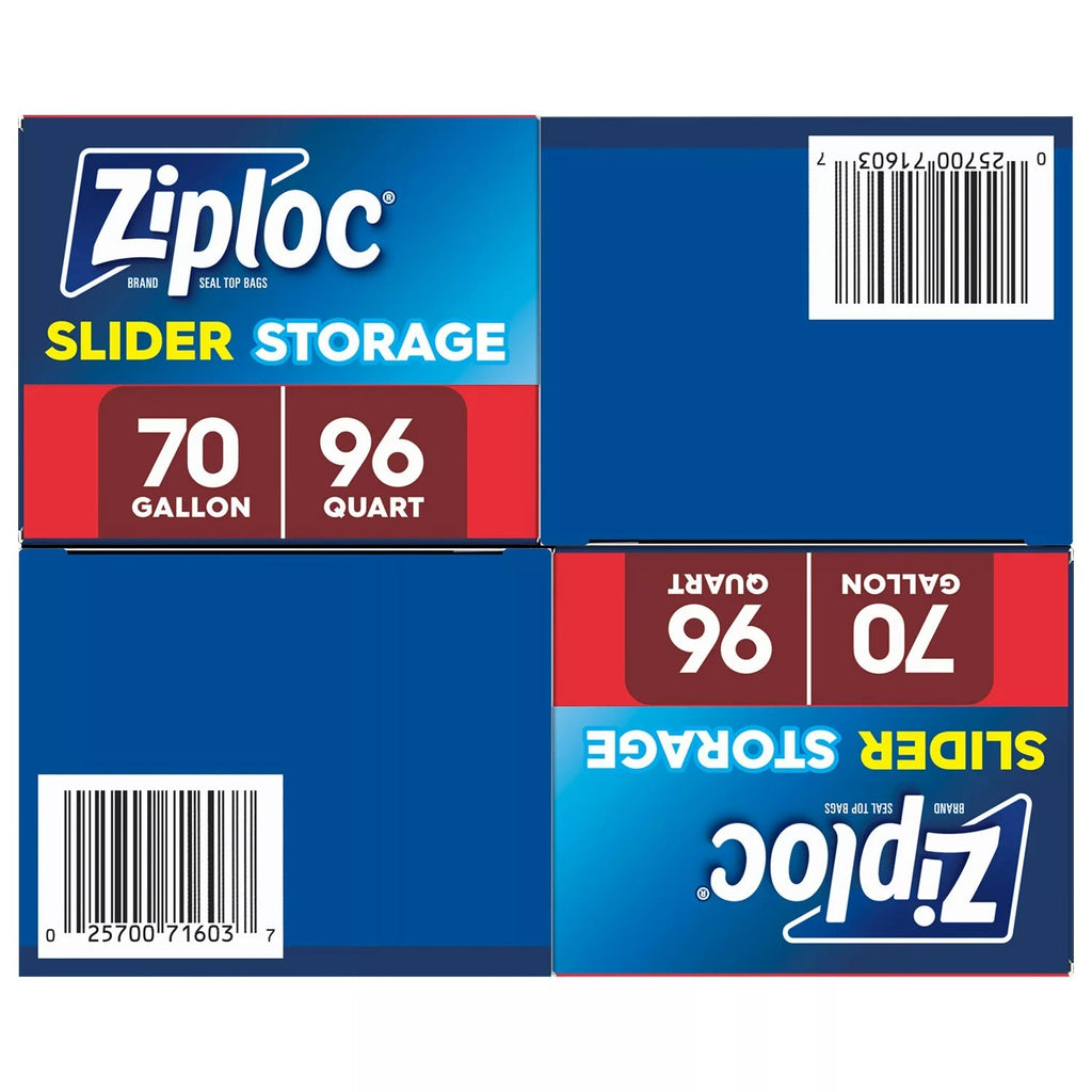 Ziploc Slider Storage Bags Variety Pack Quart and Gallon - (96+70)ct/1pk