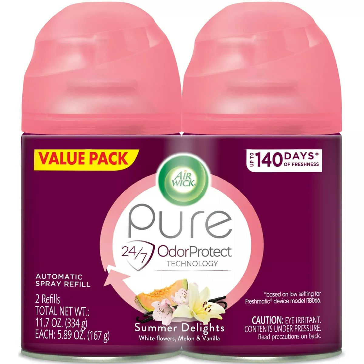Air Wick Freshmatic Ultra - Twin Refill White Flowers Melon Summer Delights - (2x5.89)oz/3pk