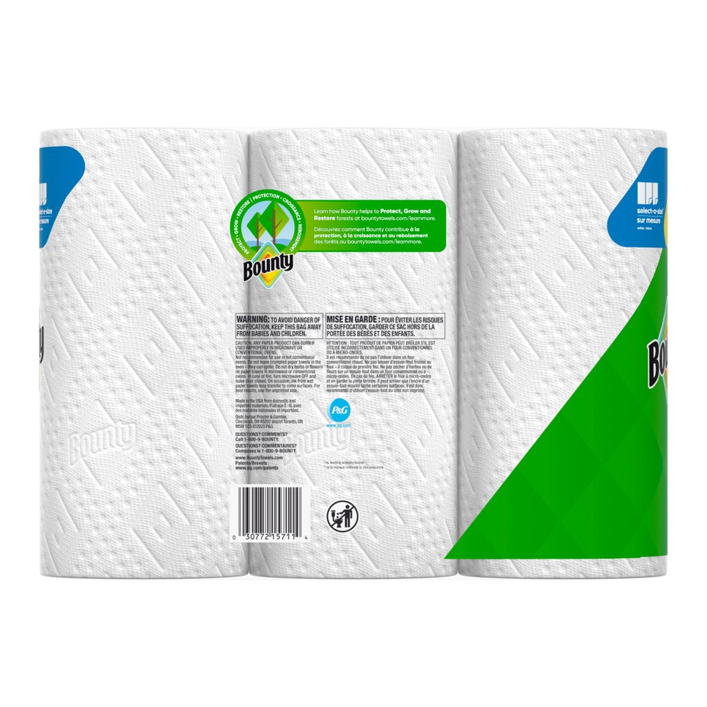 Bounty Paper Towels Select-A-Size White 3 Double Rolls 82 Sheets Per Roll - 3ct/8pk