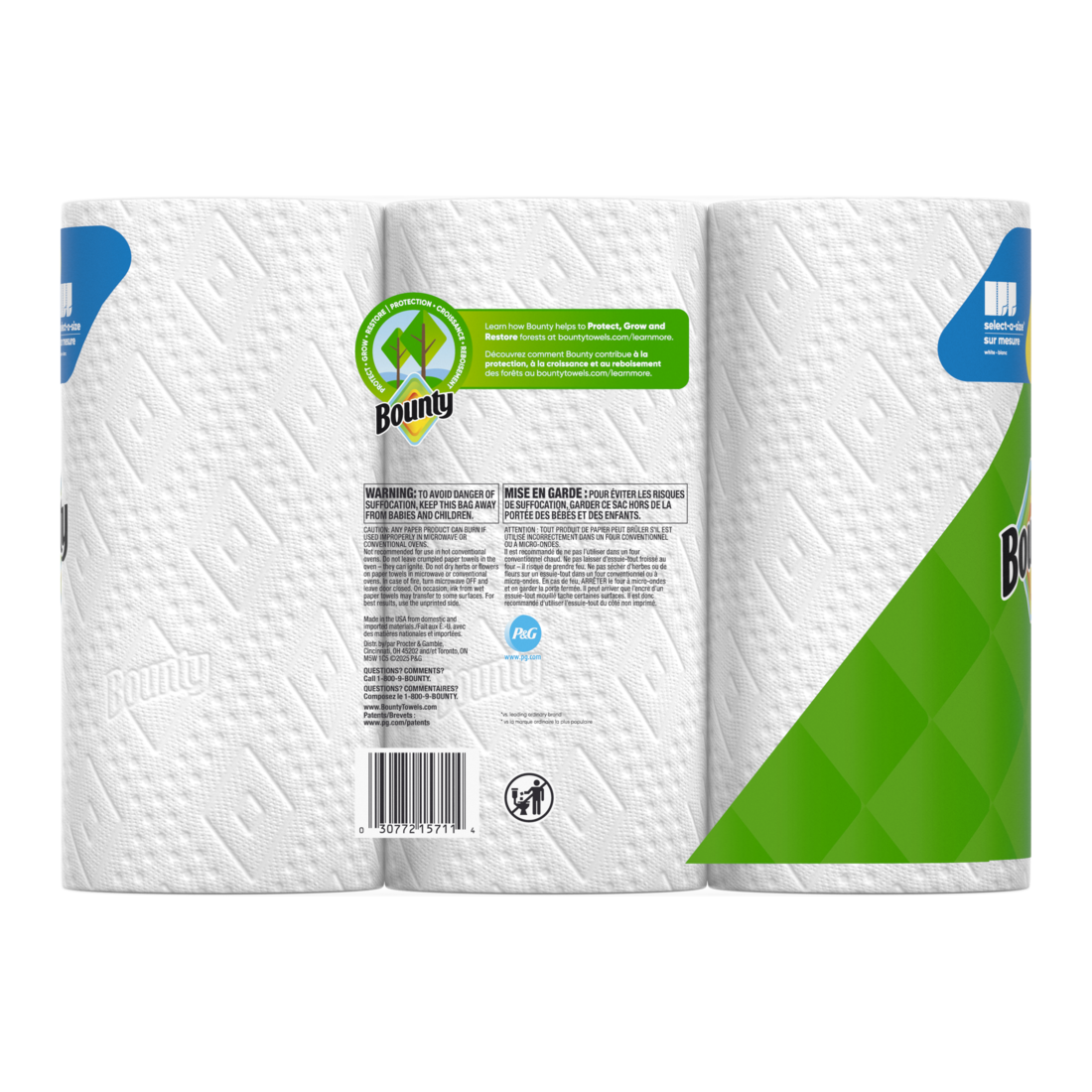 Bounty Paper Towels Select-A-Size White 3 Double Rolls 82 Sheets Per Roll - 3ct/8pk