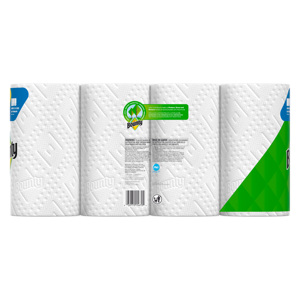 Bounty Paper Towels Select-A-Size White 4 Double Plus Rolls 103 Sheets Per Roll - 4ct/6pk