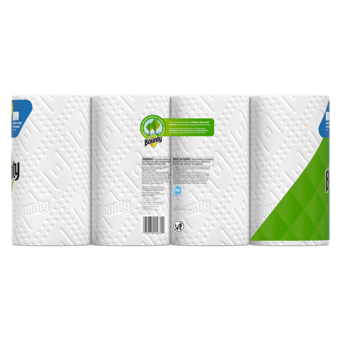 Bounty Paper Towels Select-A-Size White 4 Double Plus Rolls 103 Sheets Per Roll - 4ct/6pk