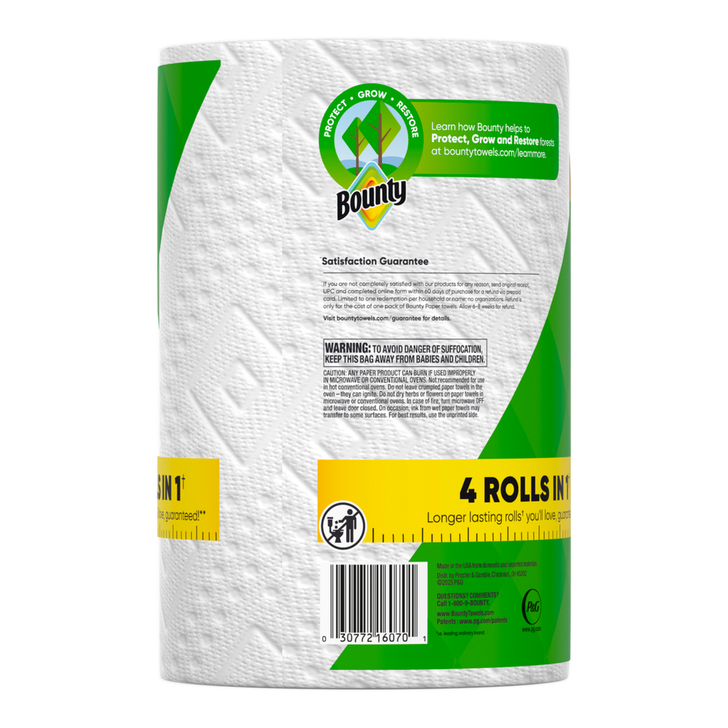 Bounty Paper Towels Select-A-Size White 1 Mega Roll 164 Sheets Per Roll - 1ct/12pk