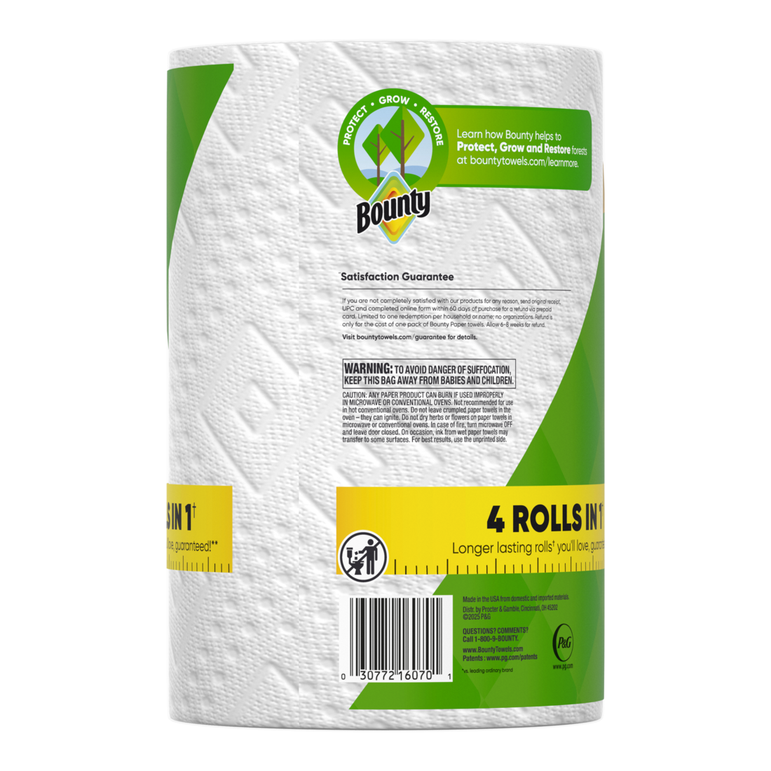 Bounty Paper Towels Select-A-Size White 1 Mega Roll 164 Sheets Per Roll - 1ct/12pk