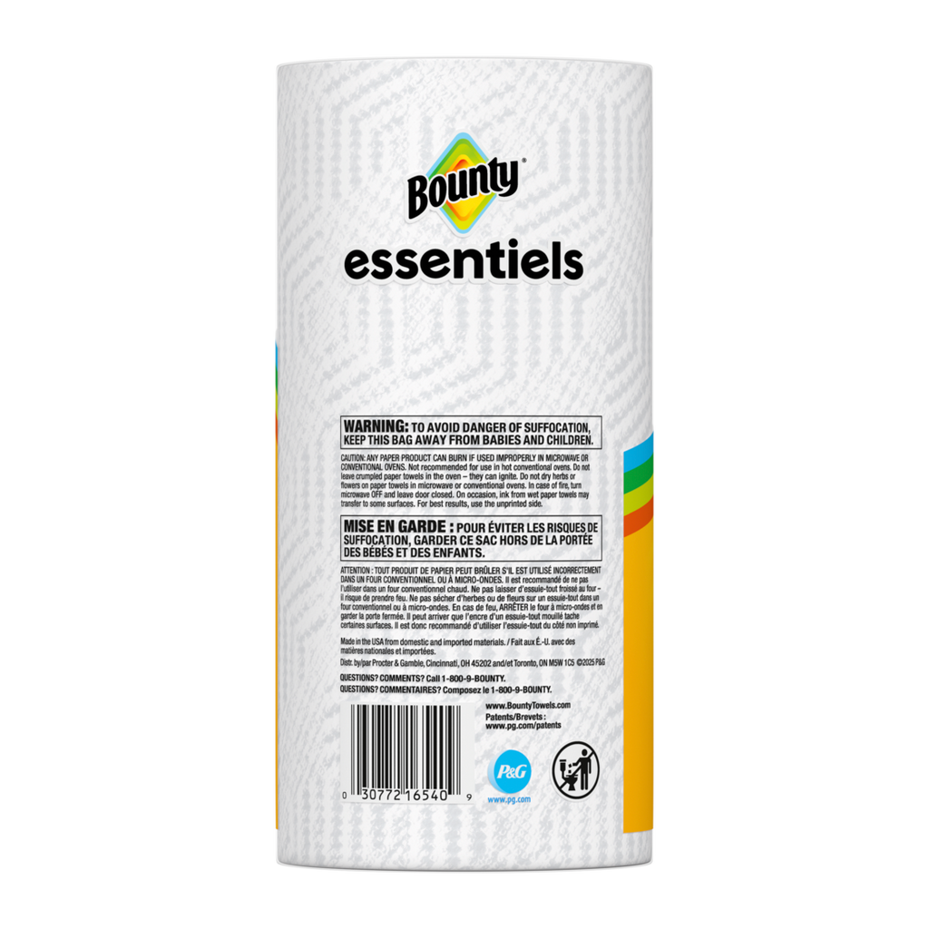 Bounty Paper Towels Essentials Select-A-Size 1 Double Roll White 108 Sheets Per Roll - 1ct/24pk