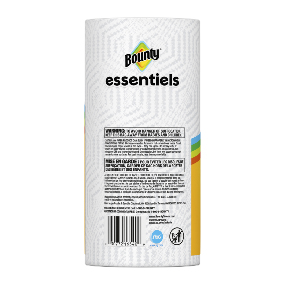 Bounty Paper Towels Essentials Select-A-Size 1 Double Roll White 108 Sheets Per Roll - 1ct/24pk