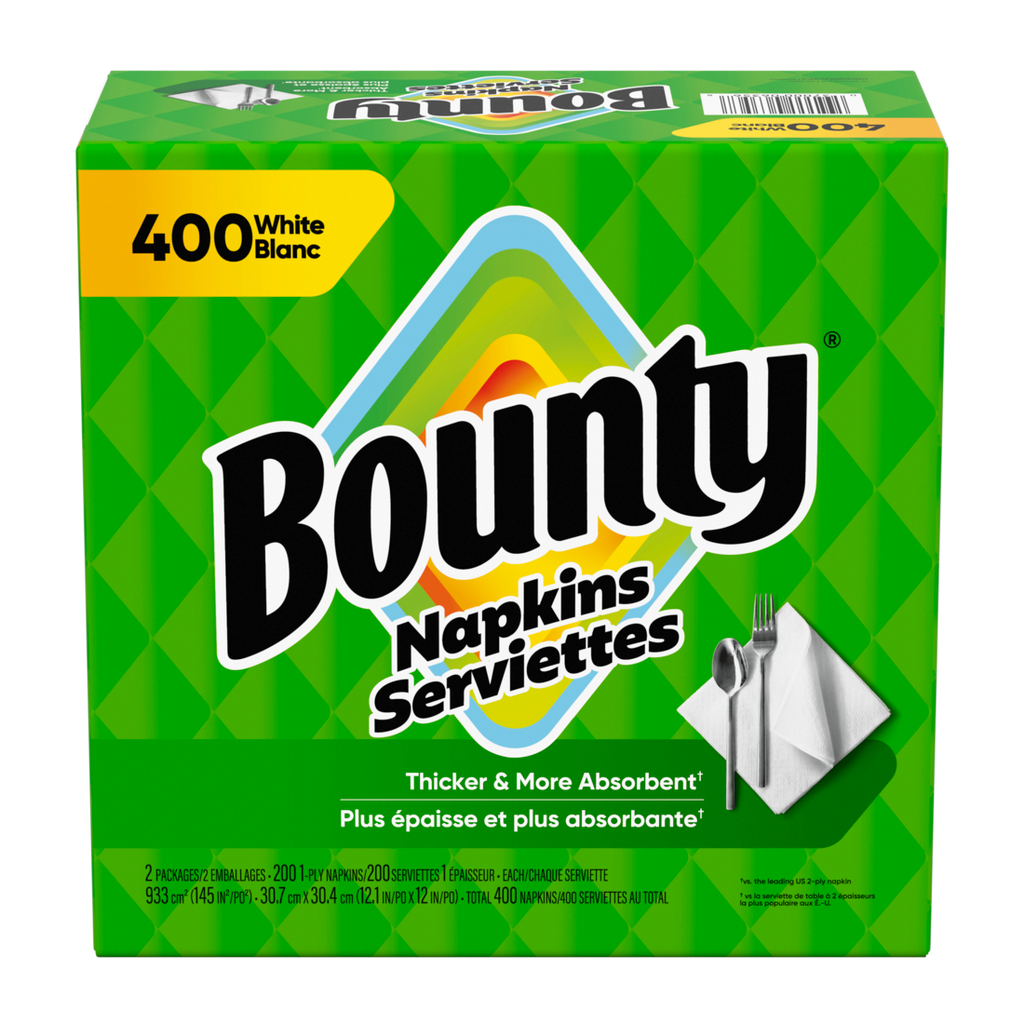 Bounty Paper Napkins White - 400ct/4pk