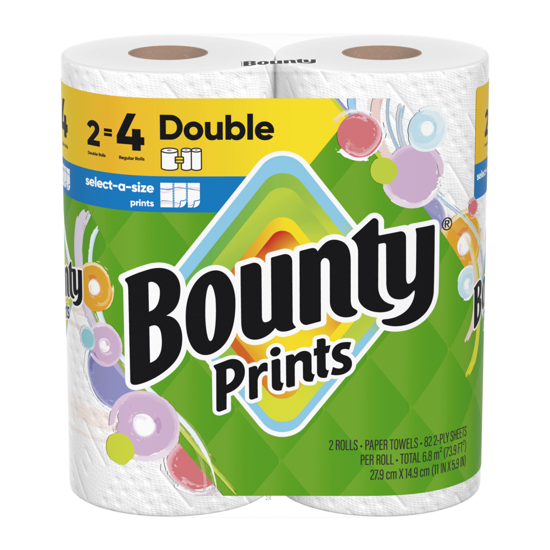 Bounty Paper Towels Select-A-Size Print Double Rolls - (2x82)ct/6pk