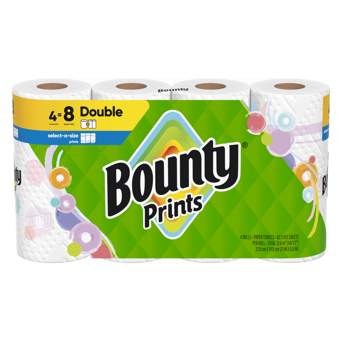 Bounty Paper Towels Select-A-Size Print Double Rolls - (4x82)ct/6pk