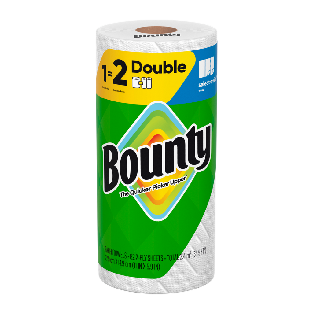 Bounty Paper Towels Select-A-Size White 1 Double Roll 82 Sheets Per Roll - 1ct/24pk