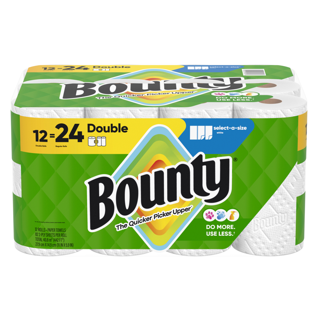 Bounty Paper Towels Select-A-Size White 12 Double Rolls 82 Sheets Per Roll - 12ct/1pk