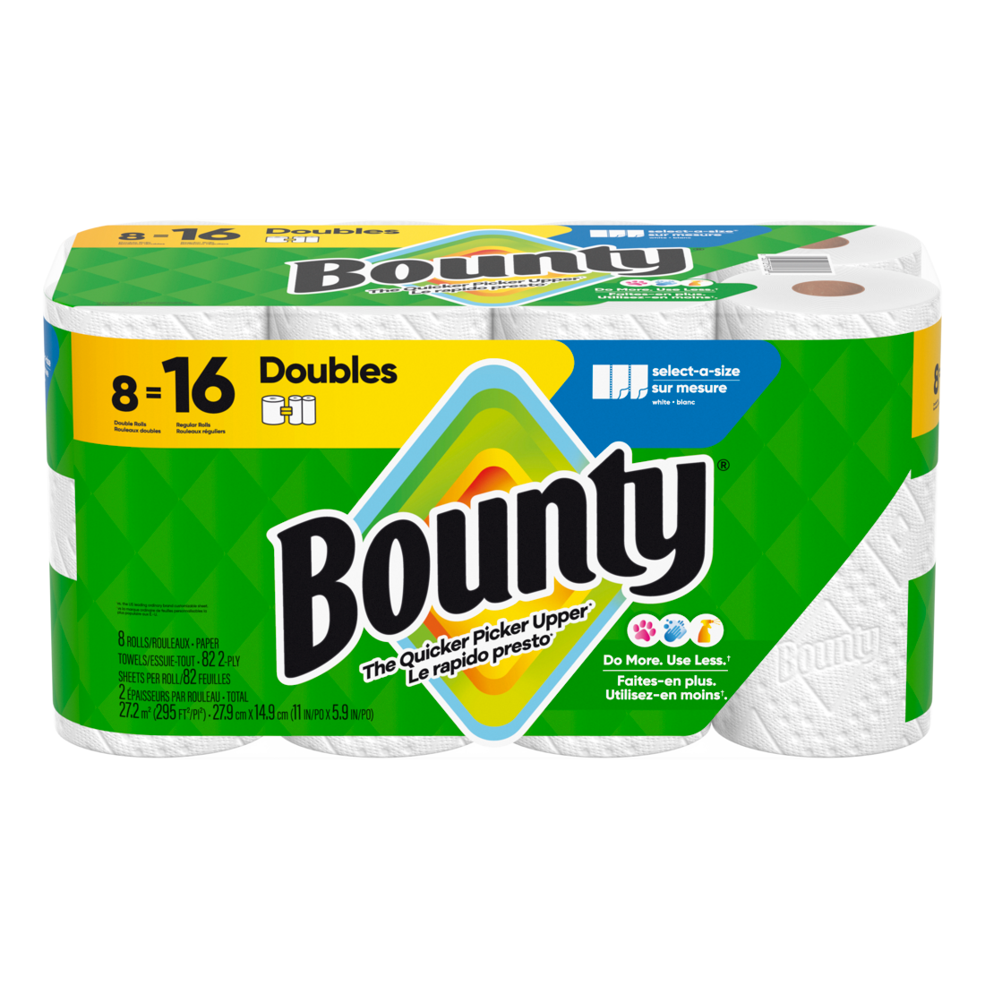 Bounty Paper Towels Select-A-Size White 8 Double Rolls 82 Sheets Per Roll - 8ct/1pk