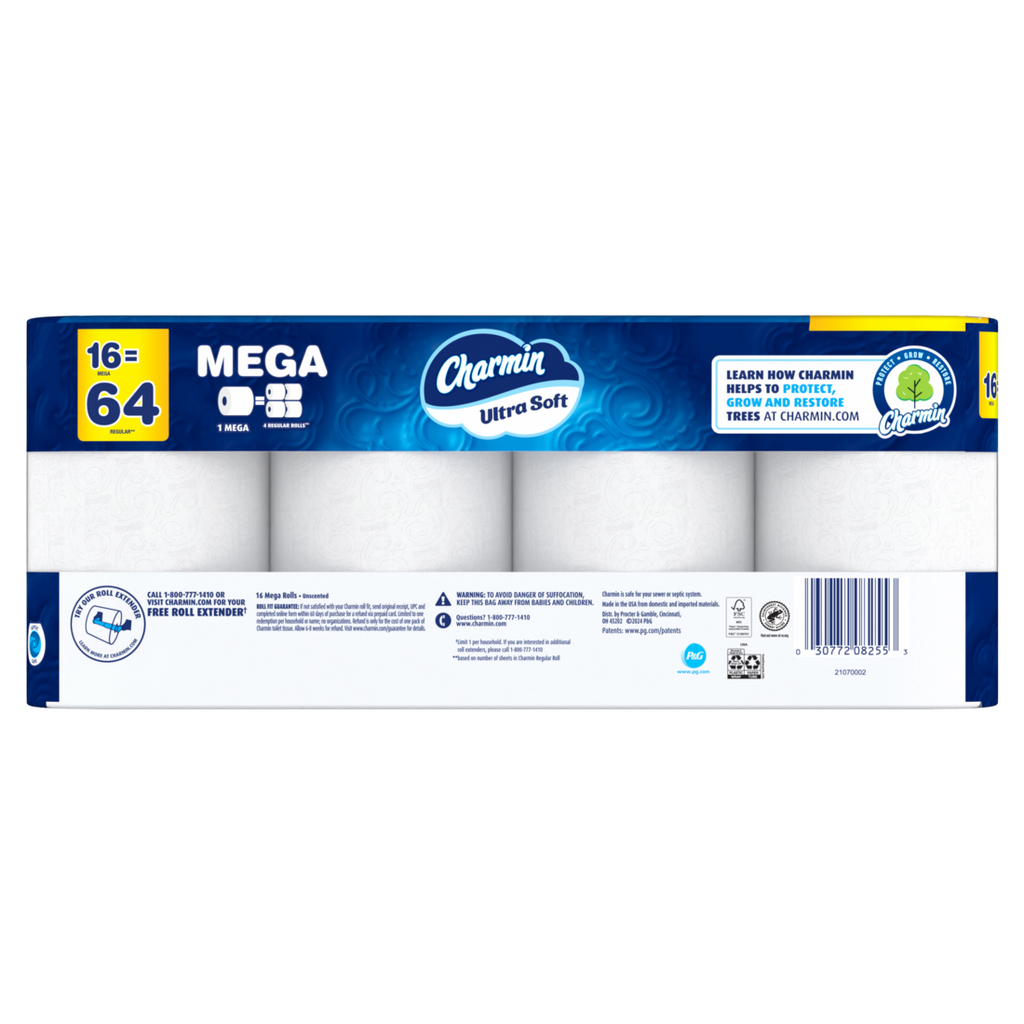 Charmin Ultra Soft Toilet Paper Mega Rolls 224 sheets per roll - 16ct/1pk