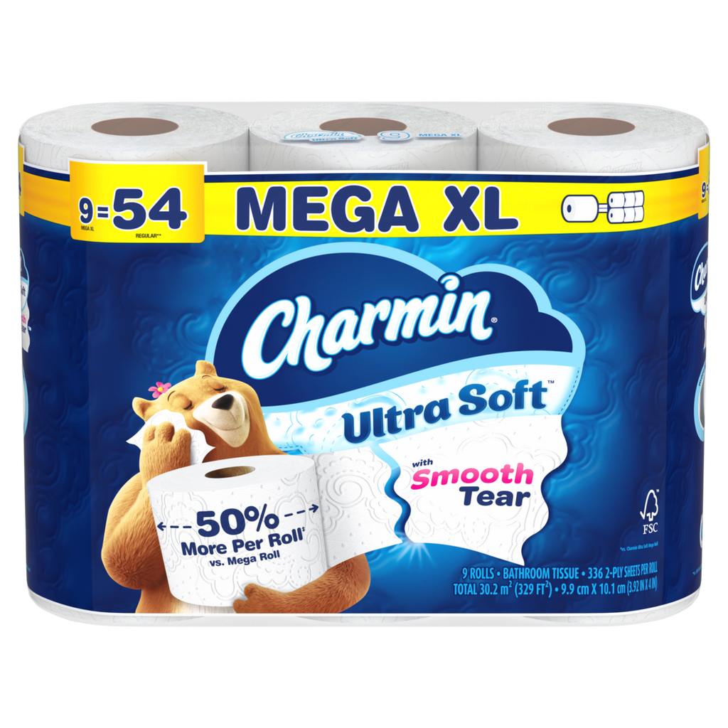 Charmin Ultra Soft Toilet Paper Mega XL Rolls - (9x336)ct/4pk