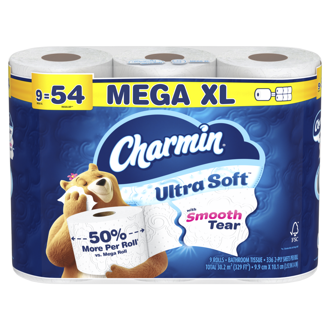 Charmin Ultra Soft Toilet Paper Mega XL Rolls - (9x336)ct/4pk