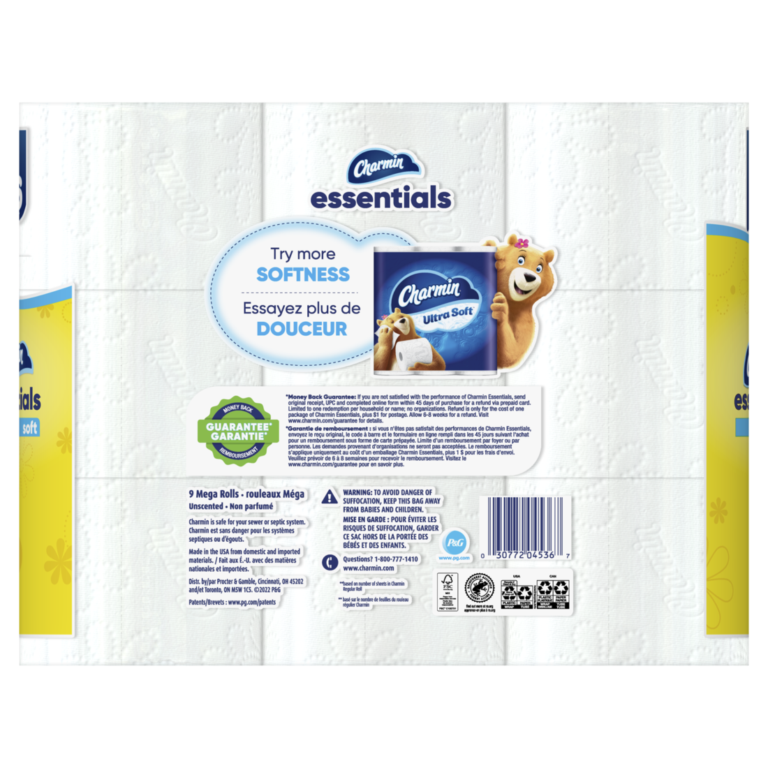 Charmin Essentials Soft Toilet Paper 9 Mega Rolls 330 Sheets Per Roll - 9ct/4pk