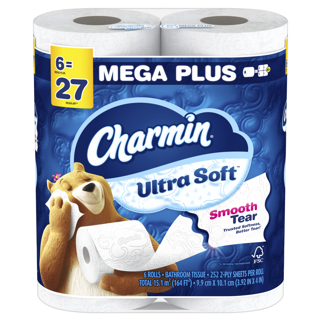 Charmin Ultra Soft Toilet Paper Mega Plus Rolls - (6x252)ct/3pk