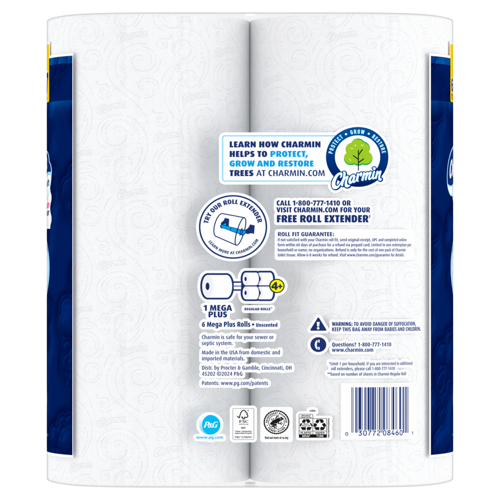 Charmin Ultra Soft Toilet Paper Mega Plus Rolls - (6x252)ct/3pk