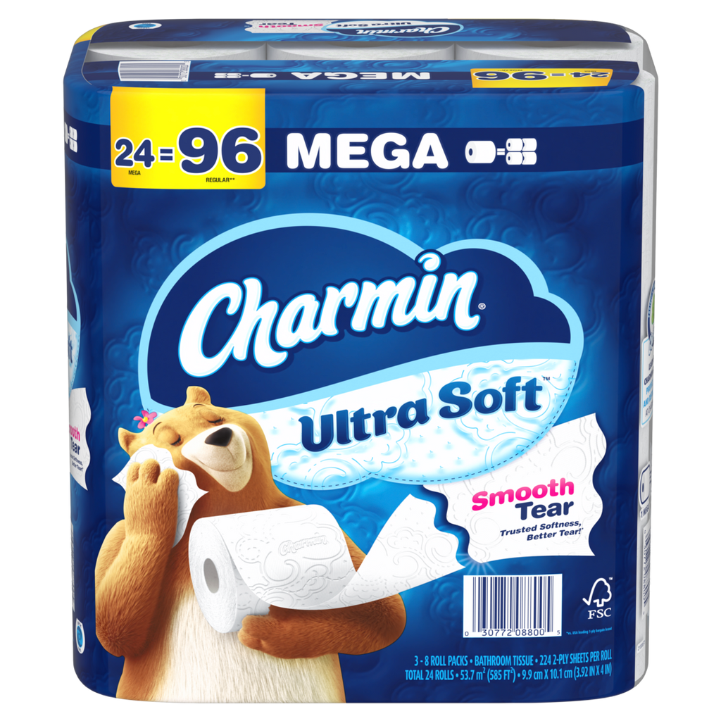 Charmin Ultra Soft Toilet Paper Mega Rolls 224 sheets per roll - 24ct/1pk