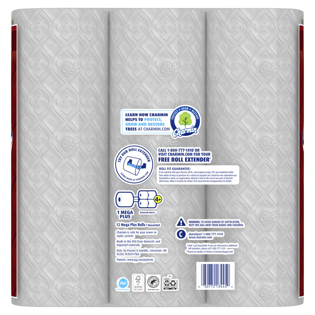 Charmin Toilet Paper Ultra Strong 12 Mega Plus Rolls 2-Ply Bath Tissue 253 Sheets Per Roll - 12ct/4pk