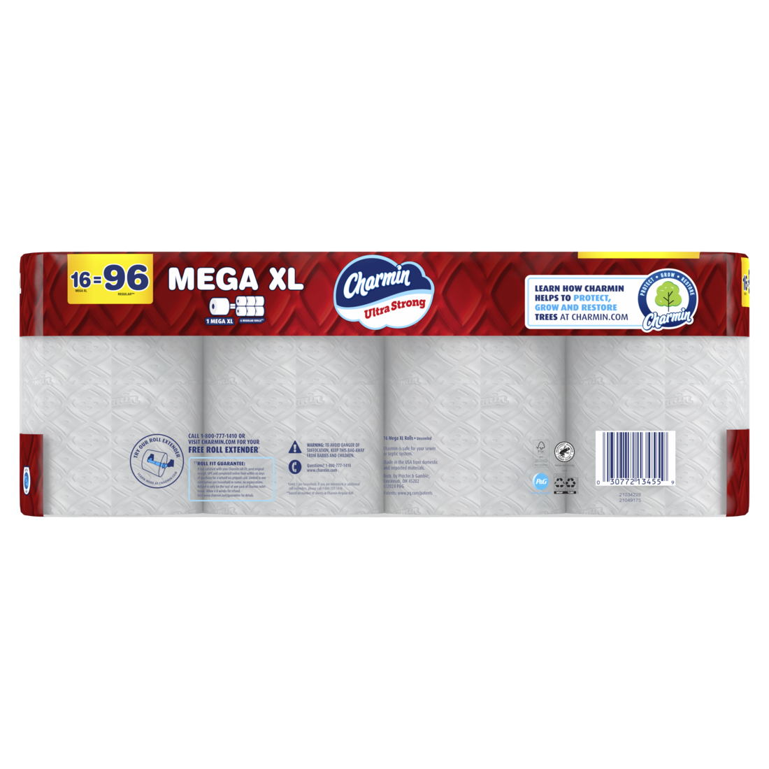 Charmin Toilet Paper Ultra Strong 16 Mega XL Rolls 2-Ply Bath Tissue 330 Sheets Per Roll - 16ct/1pk