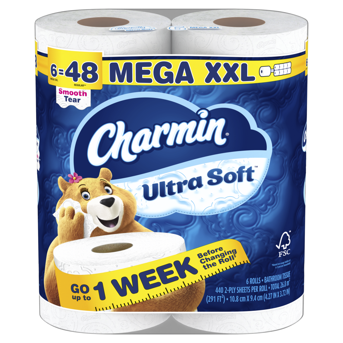Charmin Ultra Soft Toilet Paper Mega XXL Rolls - (6x440)ct/3pk
