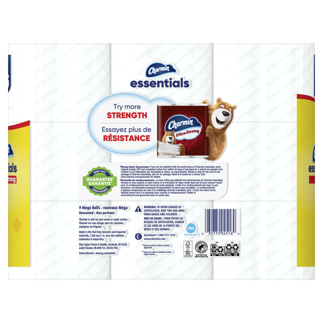 Charmin Essentials Strong Toilet Paper 9 Mega Rolls 429 Sheets Per Roll - 9ct/4pk