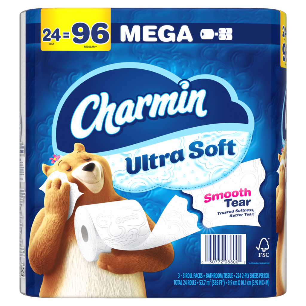 Charmin Ultra Soft Toilet Paper Mega Rolls 224 sheets per roll - 24ct/1pk