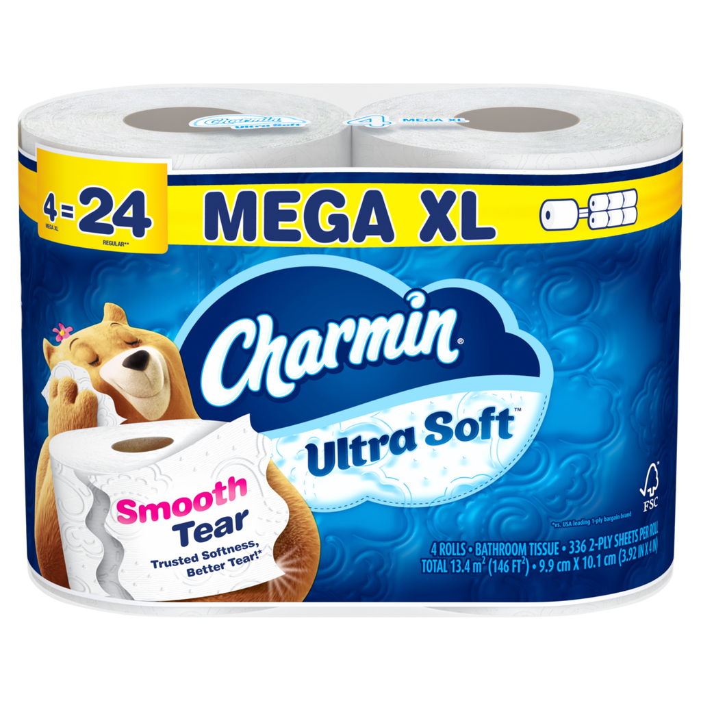 Charmin Ultra Soft Toilet Paper Mega XL Rolls - (4x336)ct/6pk