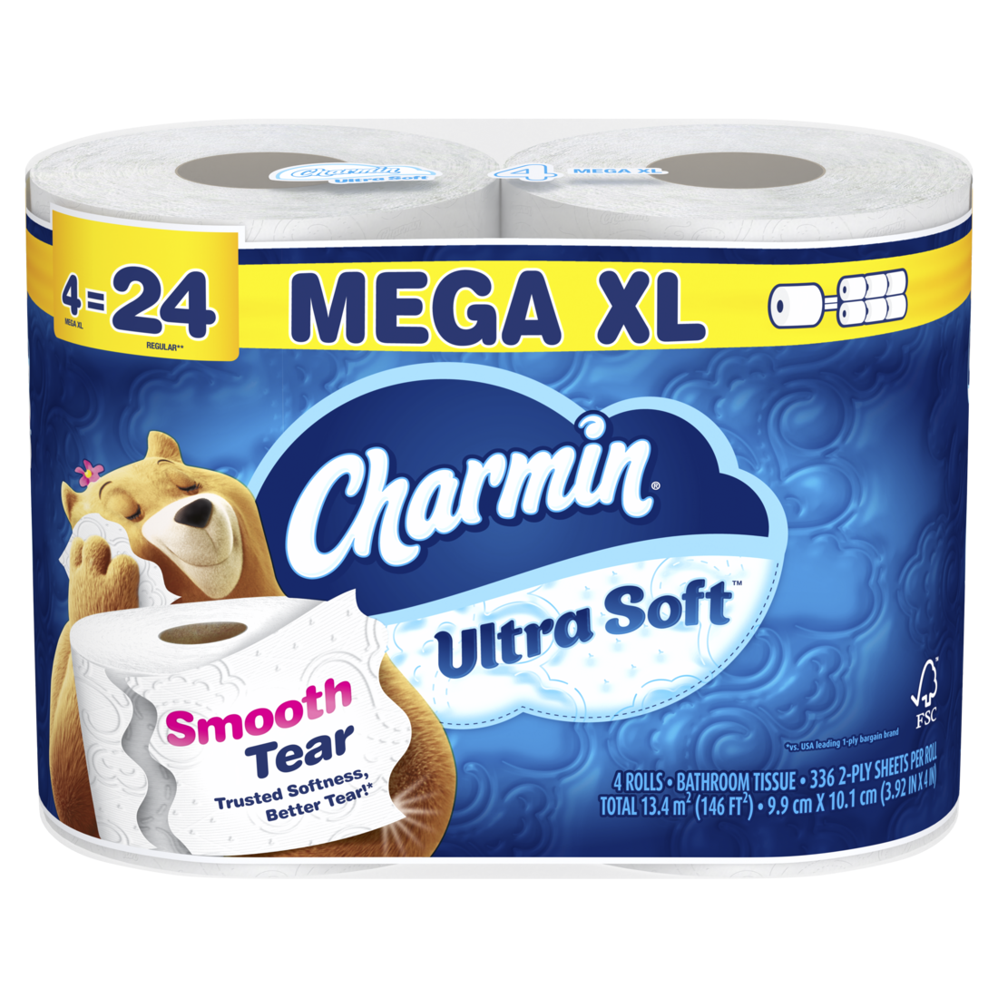 Charmin Ultra Soft Toilet Paper Mega XL Rolls - (4x336)ct/6pk