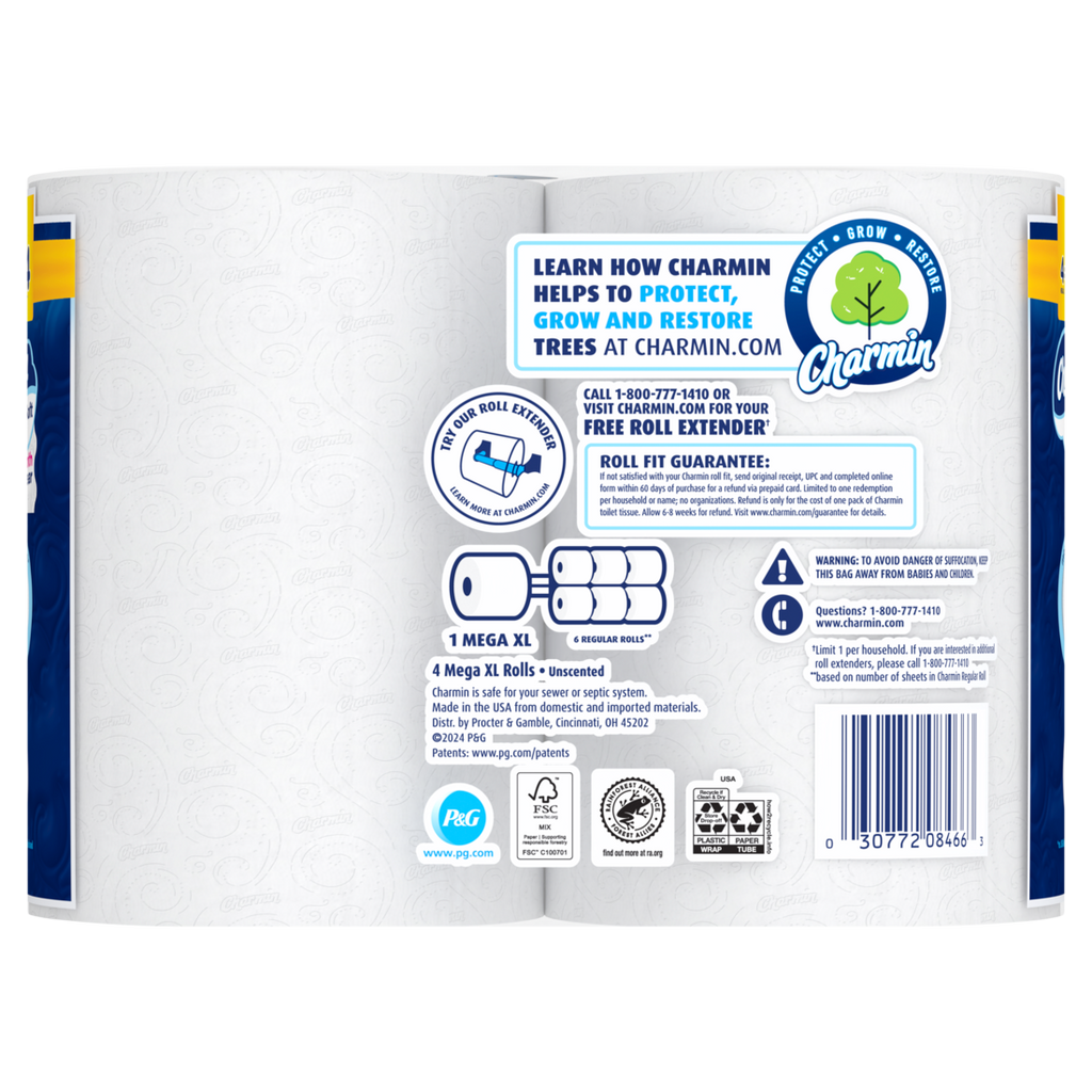 Charmin Ultra Soft Toilet Paper Mega XL Rolls - (4x336)ct/6pk