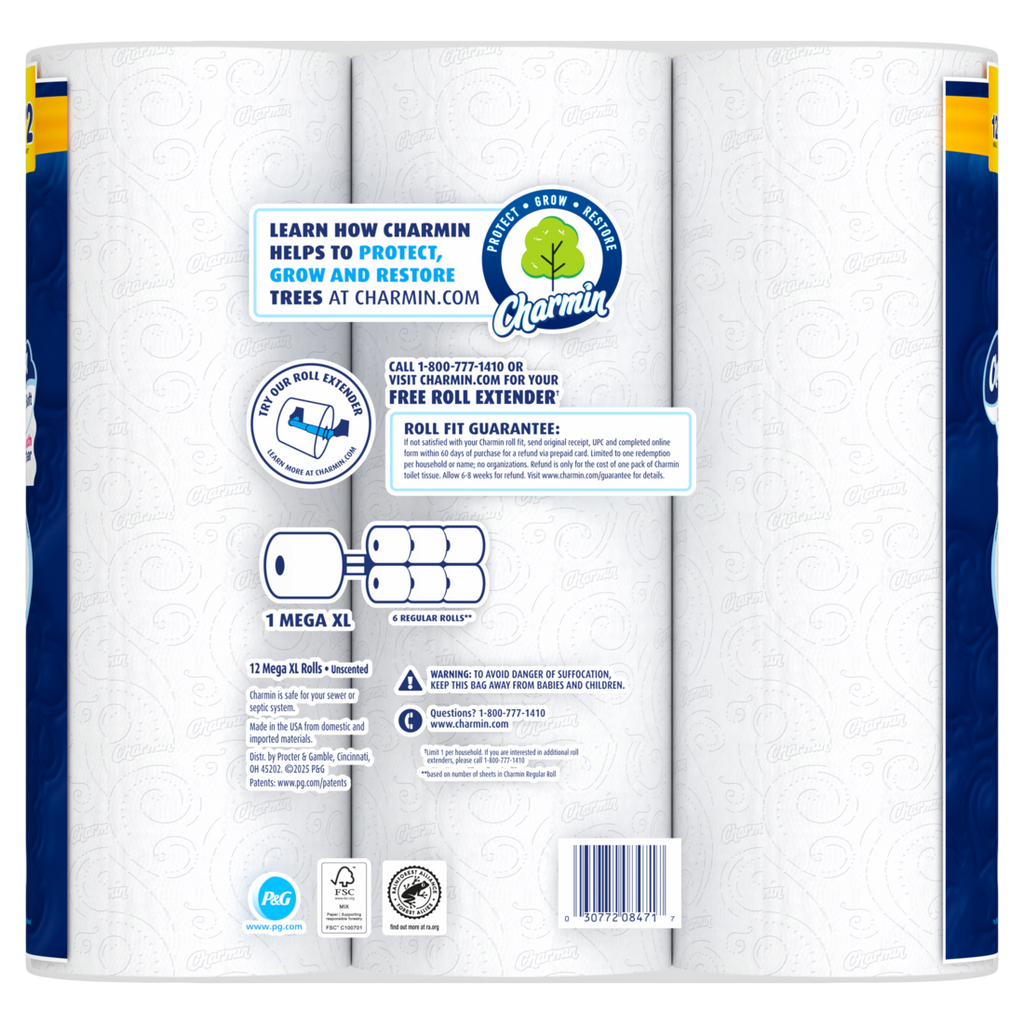 Charmin Ultra Soft Toilet Paper Mega XL Rolls - (12x336)ct/4pk