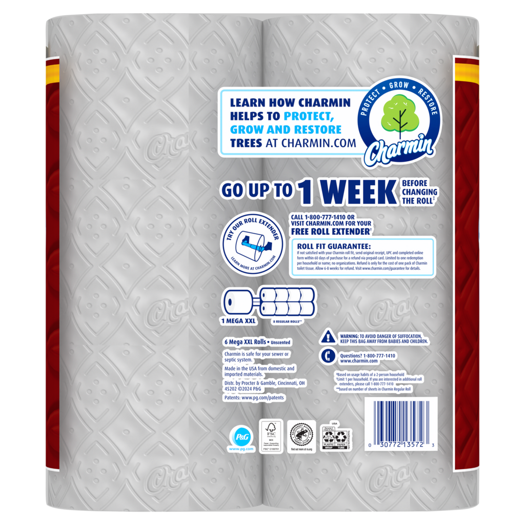 Charmin Toilet Paper Ultra Strong 6 Mega XXL Rolls 2-Ply Bath Tissue 440 Sheets Per Roll - 6ct/3pk