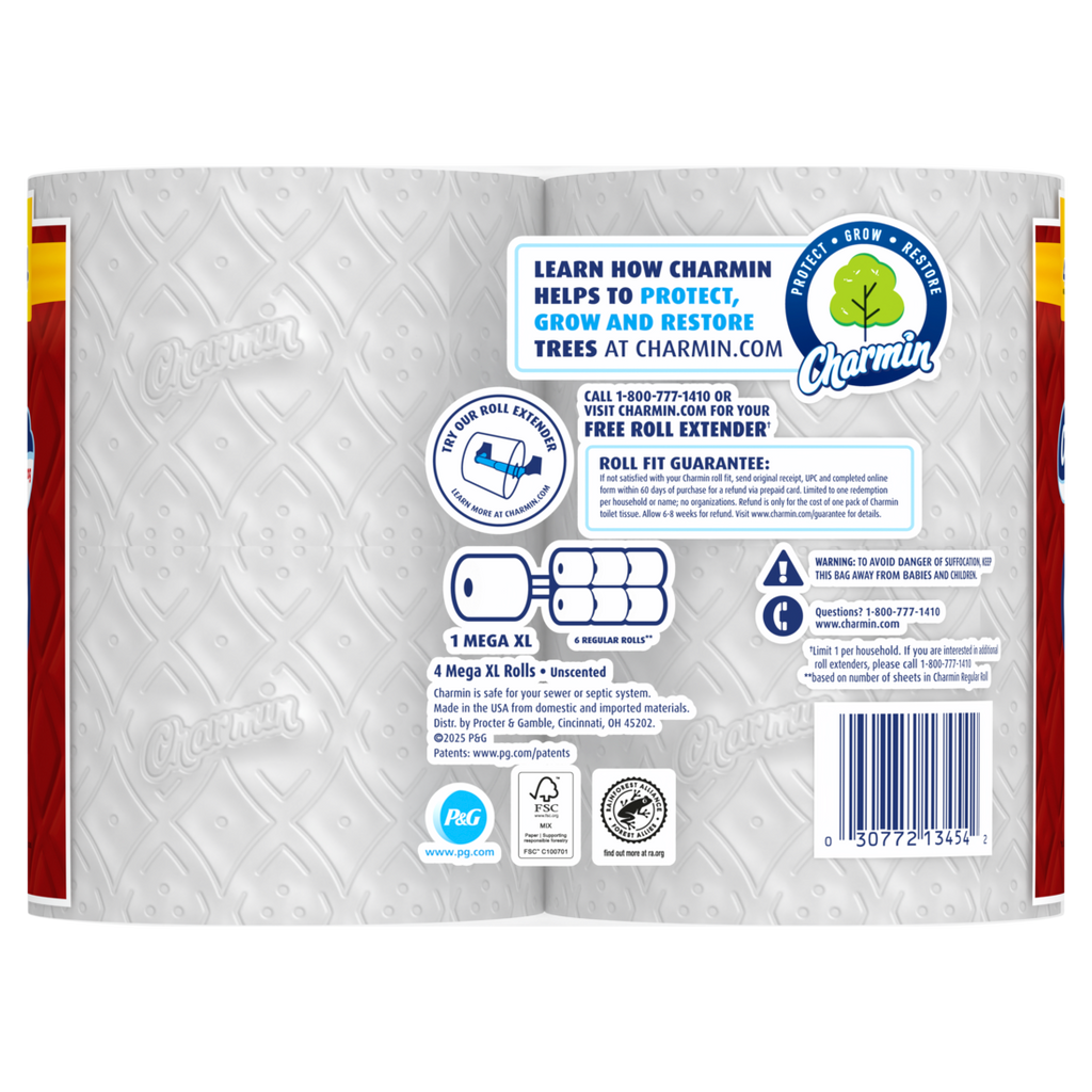Charmin Toilet Paper Ultra Strong 4 Mega XL Rolls 2-Ply Bath Tissue 330 Sheets Per Roll - 4ct/6pk