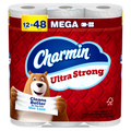 Charmin Toilet Paper Ultra Strong 12 Mega Rolls 2-Ply Bath Tissue 220 Sheets Per Roll - 12ct/4pk