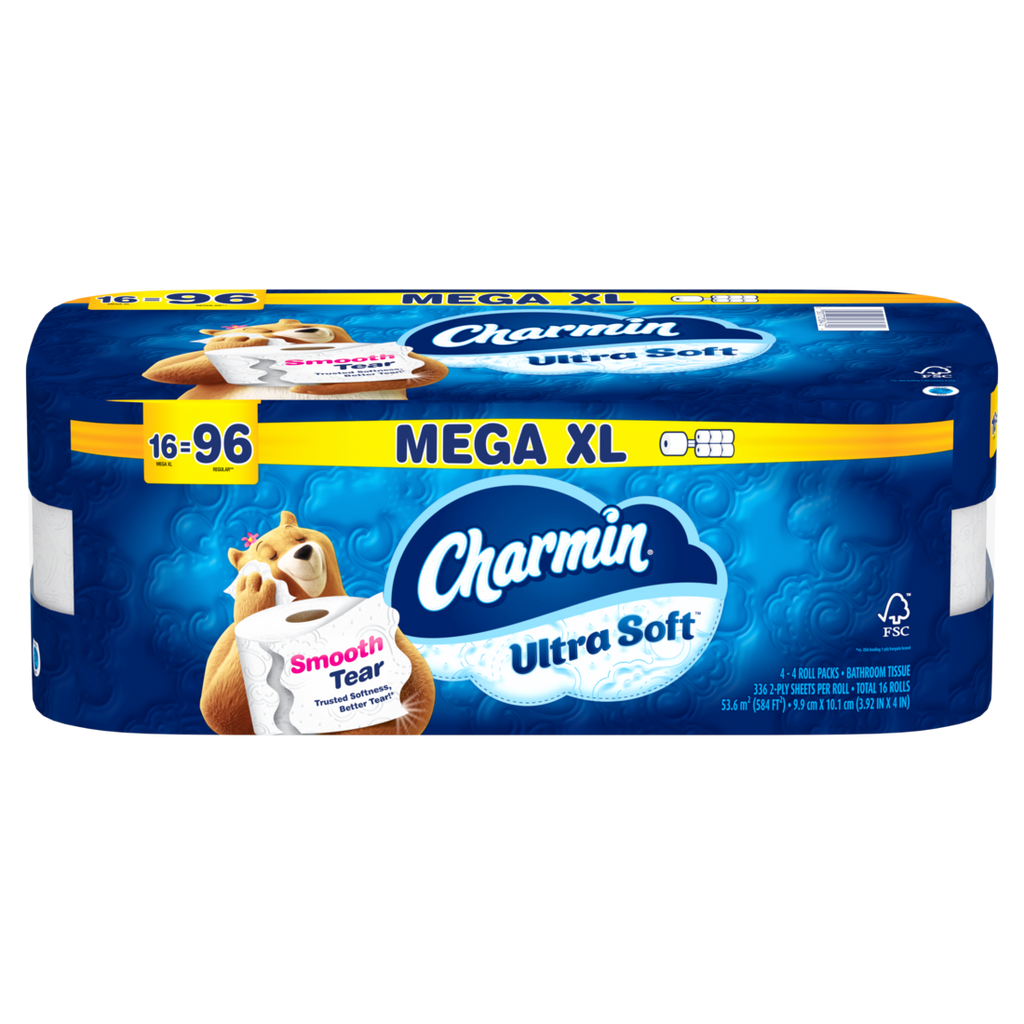 Charmin Ultra Soft Toilet Paper Mega XL Rolls 336 sheets per roll - 16ct/1pk