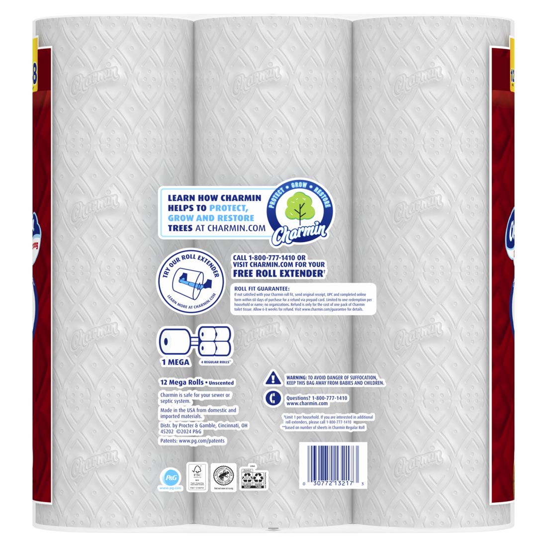 Charmin Toilet Paper Ultra Strong 12 Mega Rolls 2-Ply Bath Tissue 220 Sheets Per Roll - 12ct/4pk