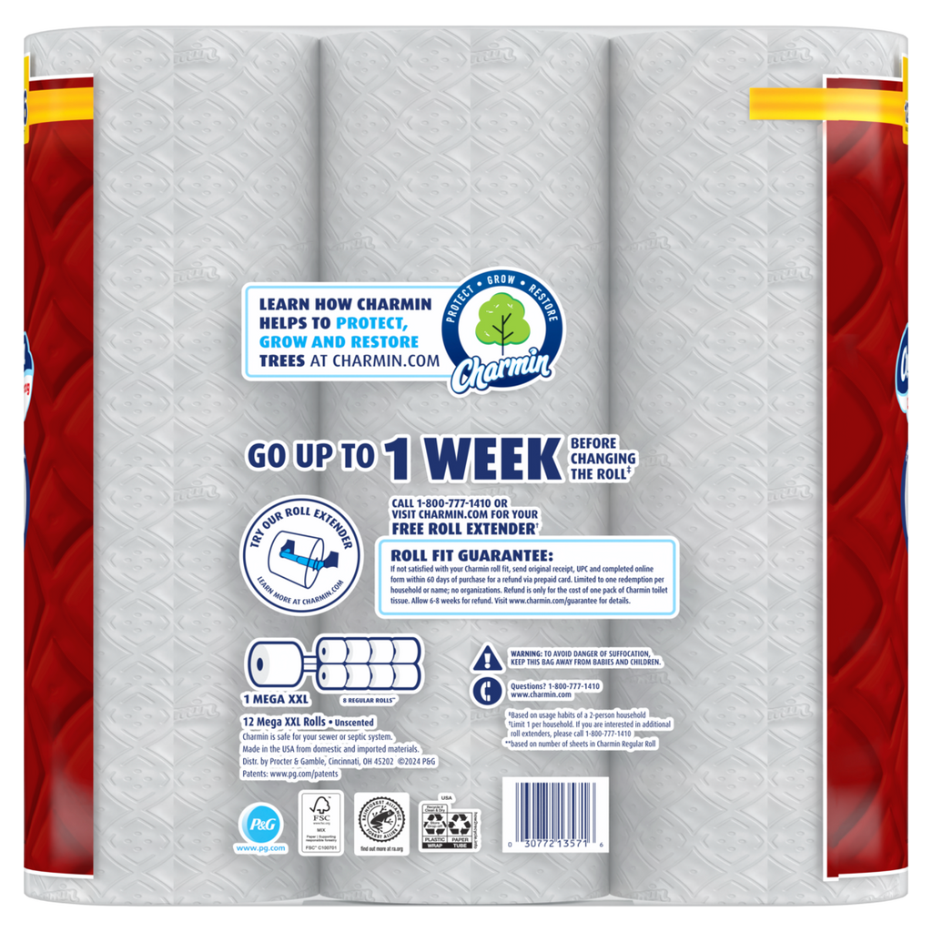 Charmin Toilet Paper Ultra Strong 12 Mega XXL Rolls 2-Ply Bath Tissue 440 Sheets Per Roll - 12ct/2pk