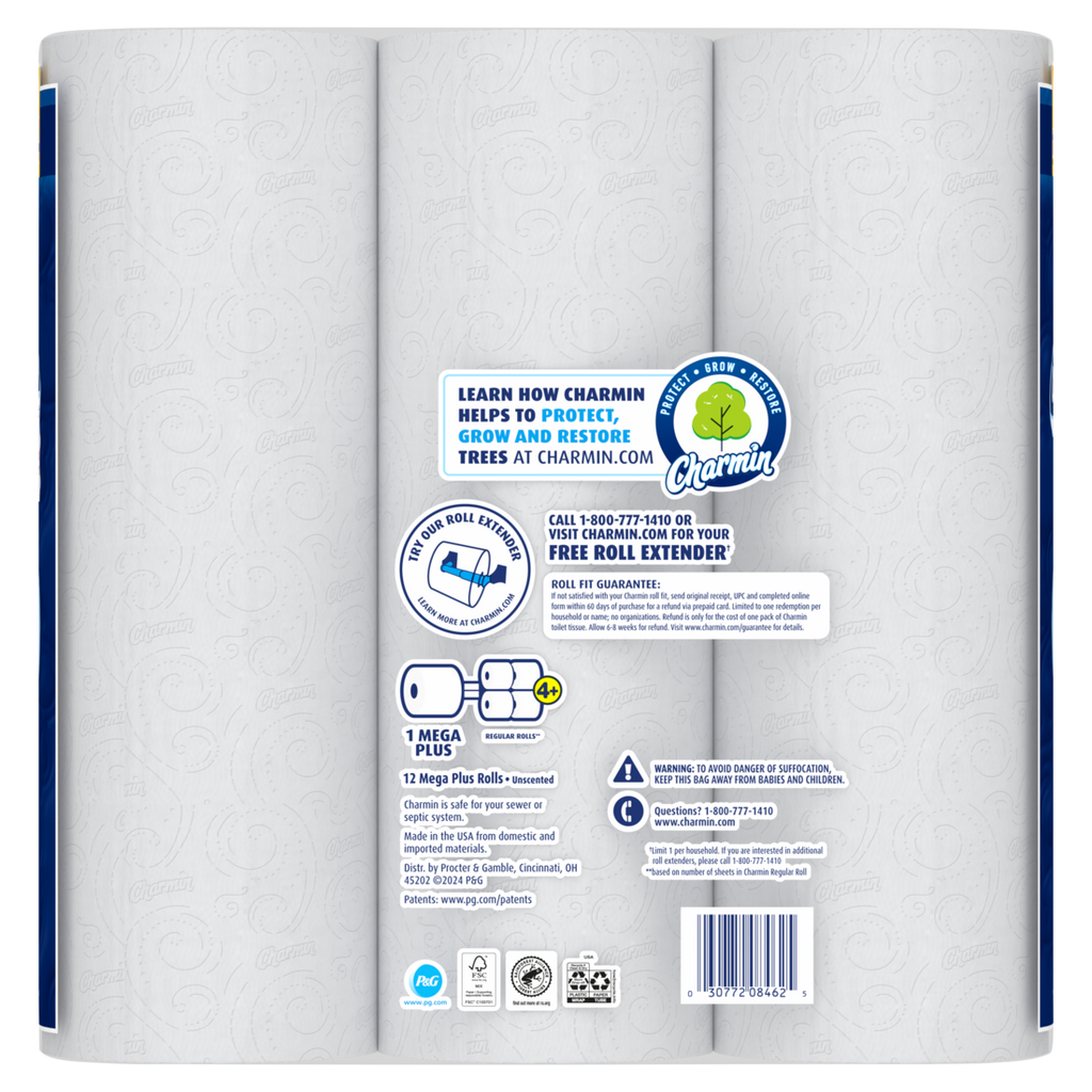Charmin Ultra Soft Toilet Paper Mega Plus Rolls - (12x252)ct/4pk