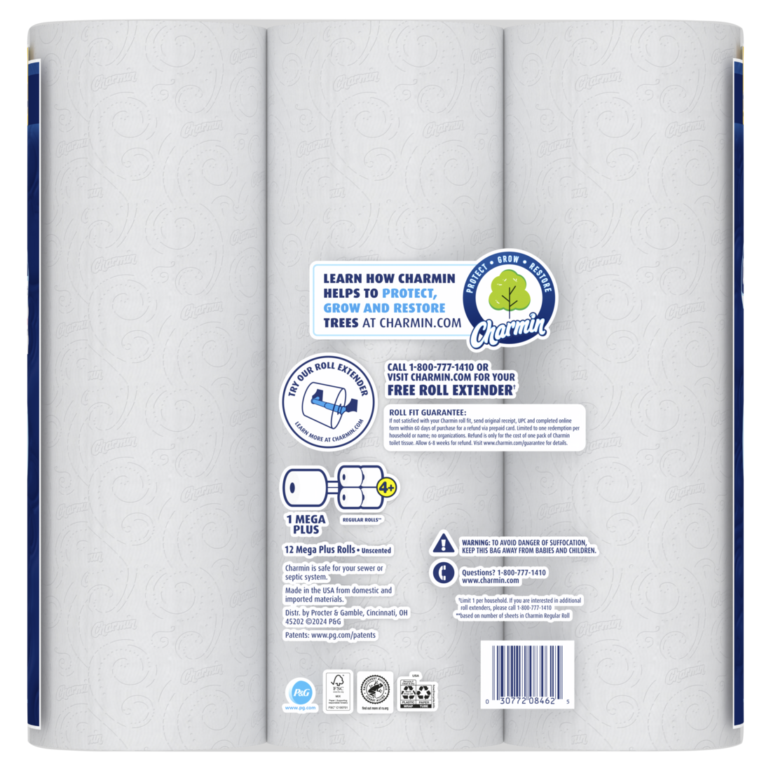 Charmin Ultra Soft Toilet Paper Mega Plus Rolls - (12x252)ct/4pk