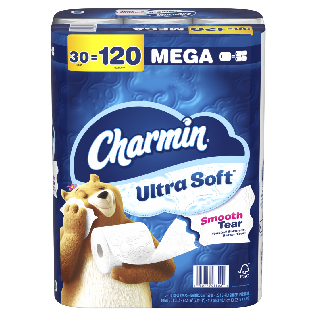 Charmin Ultra Soft Toilet Paper Mega Rolls 224 sheets per roll - 30ct/1pk